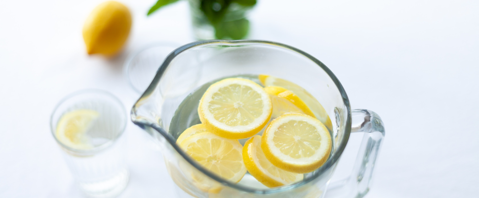 pitcher of lemon water
